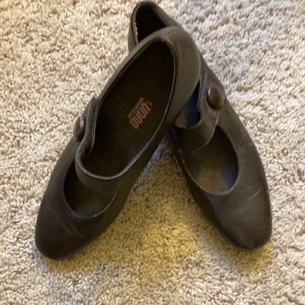 Monroe American Dress Wedge Shoes in Brown Leather Size 9.5 Narrow